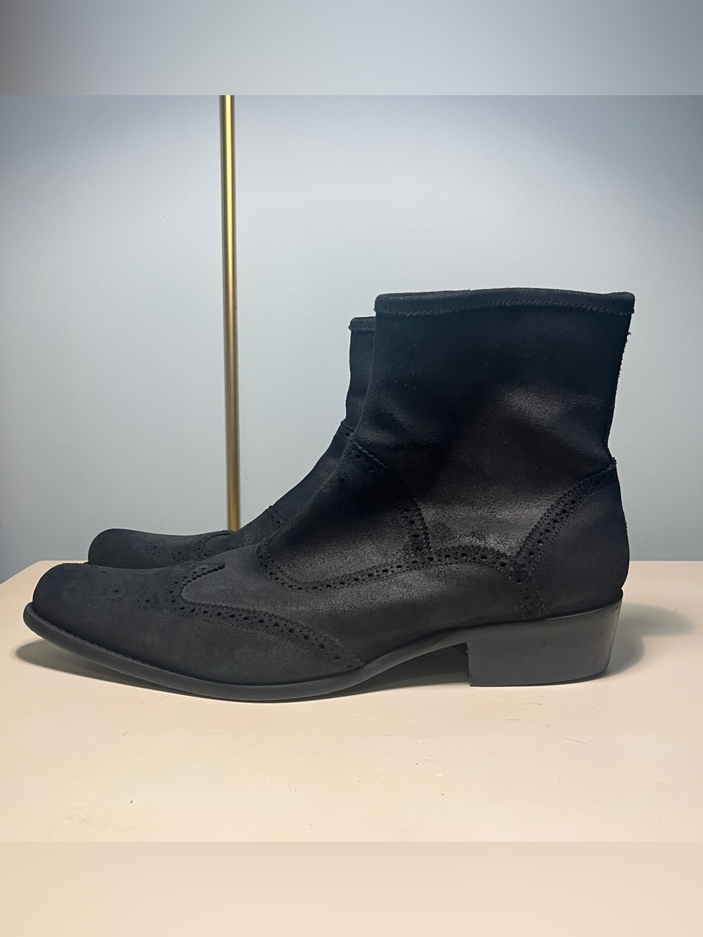Donald J. Pliner Black Suede Ankle Boots - Western Couture Collection - Picture 2 of 7